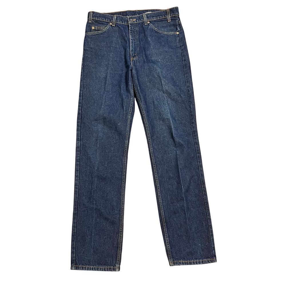 Vtg Levis 505 Denim Jeans Orange Tab Dark Wash Regular Fit USA Men’s Size 34x34